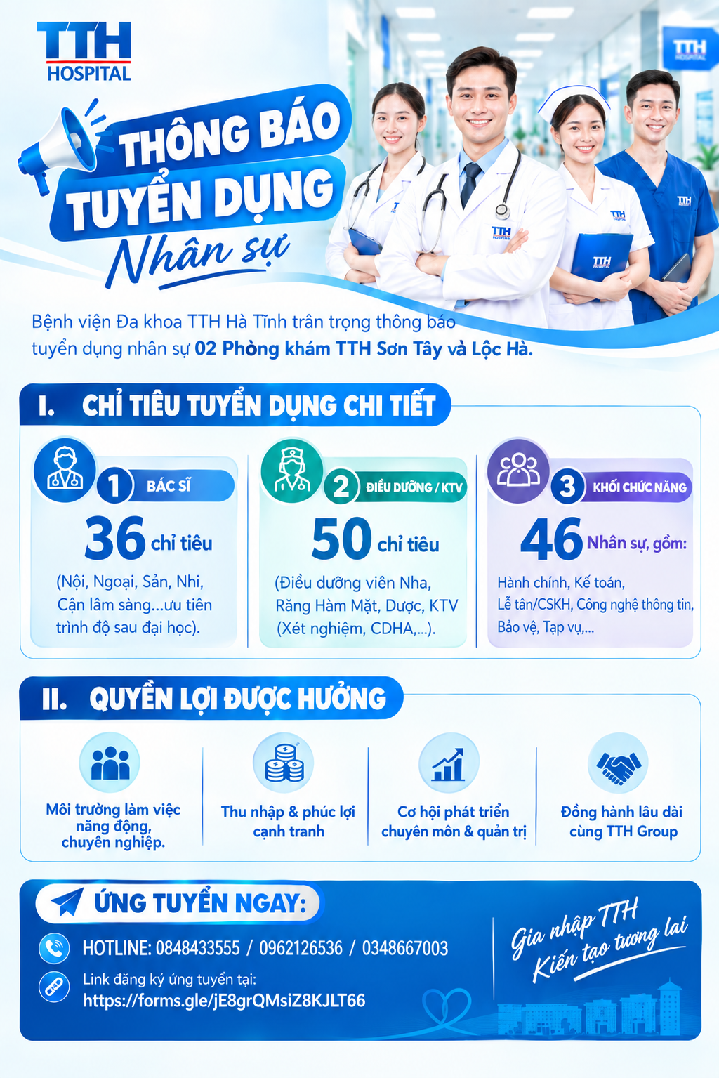 TTH HÀ TĨNH TUYỂN DỤNG 132 NHÂN SỰ